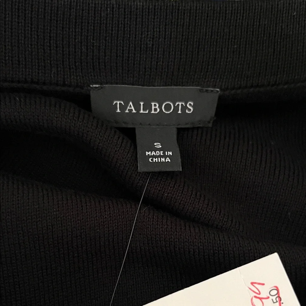 Talbots Black Crew Neck Sweater with Button Details - Picture 2 of 4